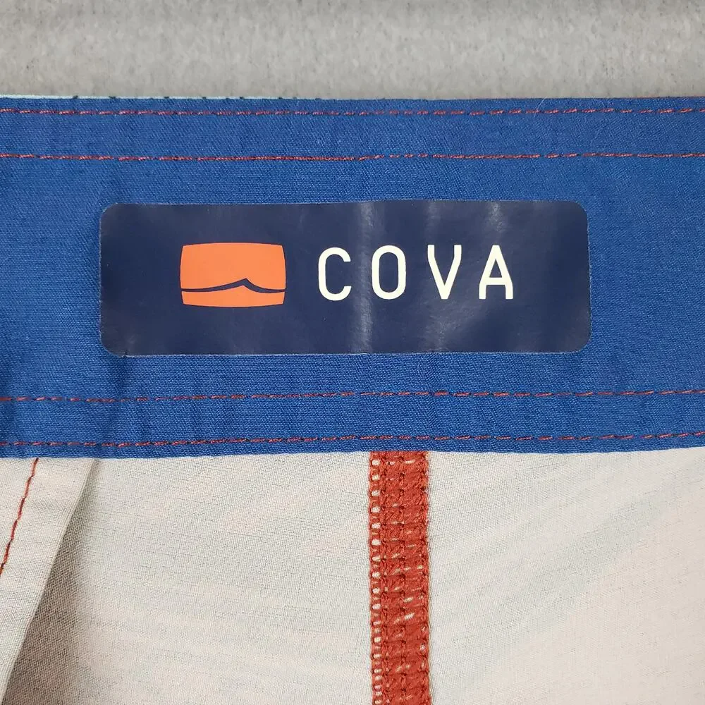 Cova Men's 38 Swim Trunks Deep Sea Fish Print Ocean Beach Tropical‎ Vacation